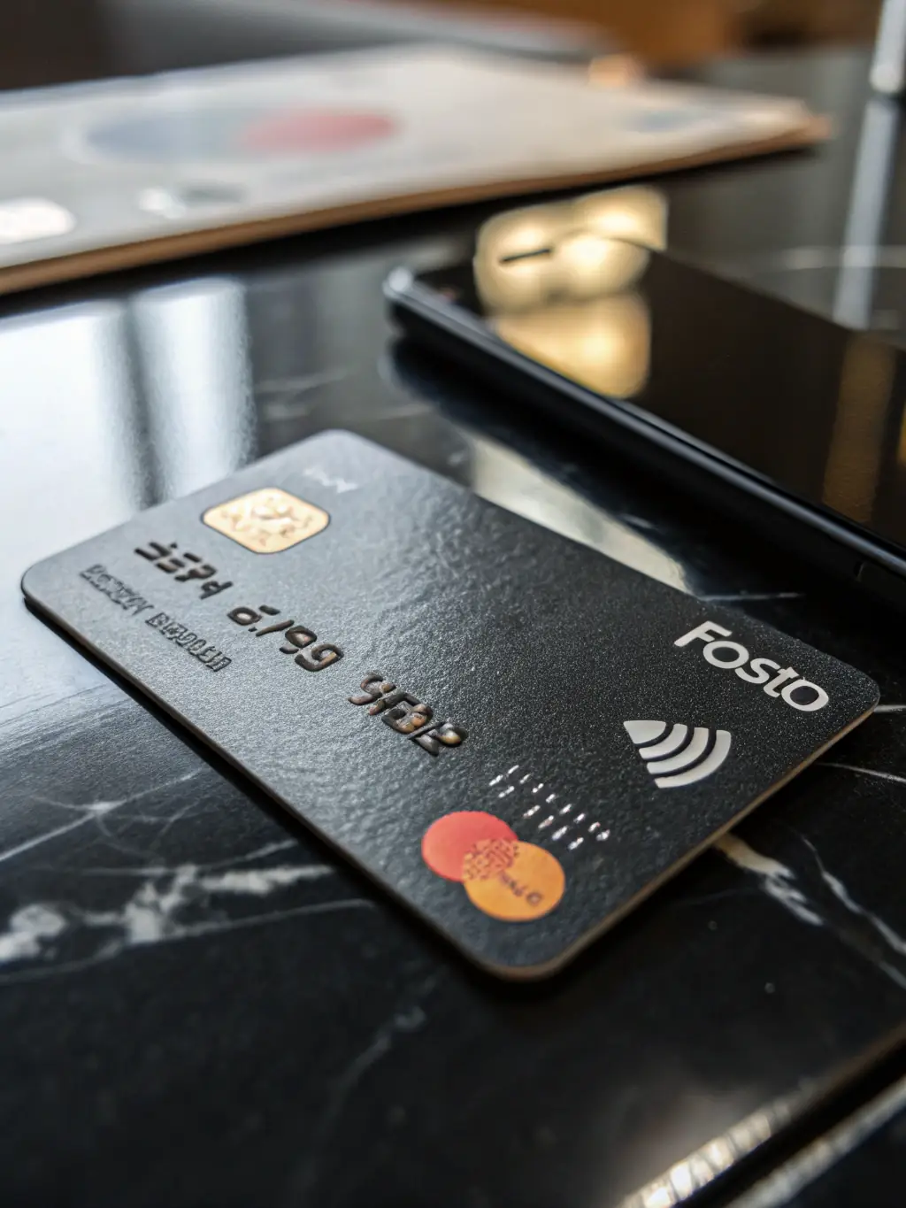 A professional-looking credit card with the PaymentTech logo, emphasizing security features like EMV chip and contactless payment symbol.